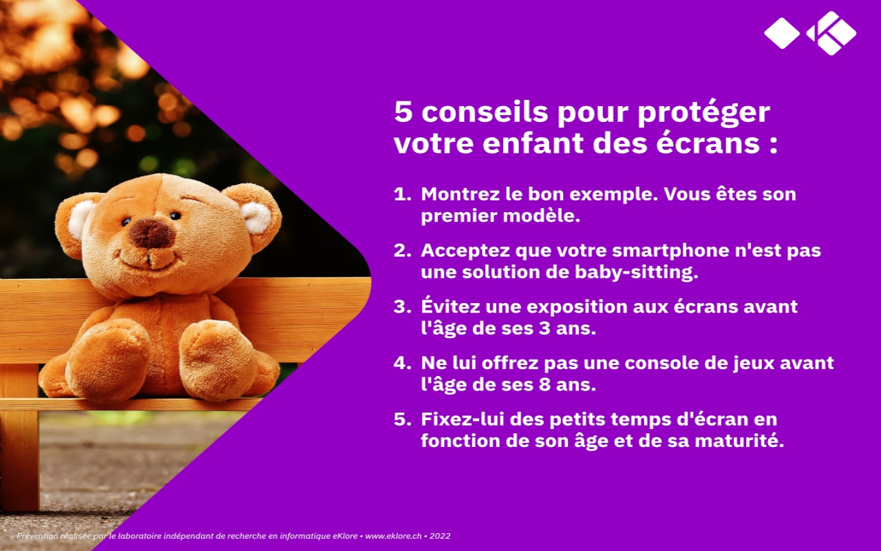 Affiche de prévention pour protéger vos enfants des écrans